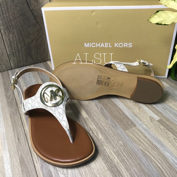 Michael Kors Aubrey Charm Thong Mini Logo Vanilla - Picture 6 of 7